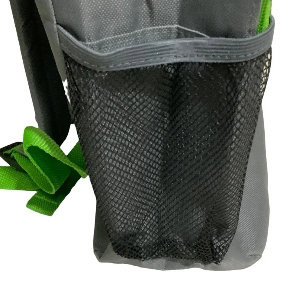 Pro Sport Backpack Day Hike School Book Bag Adjustable Padded Straps Grey Green